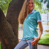 White and Teal Golf Shirts