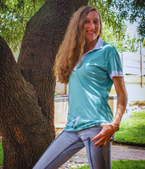 White and Teal Golf Shirts