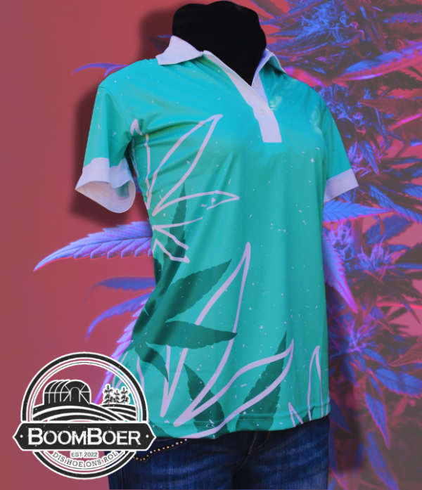White and Teal Golf Shirts